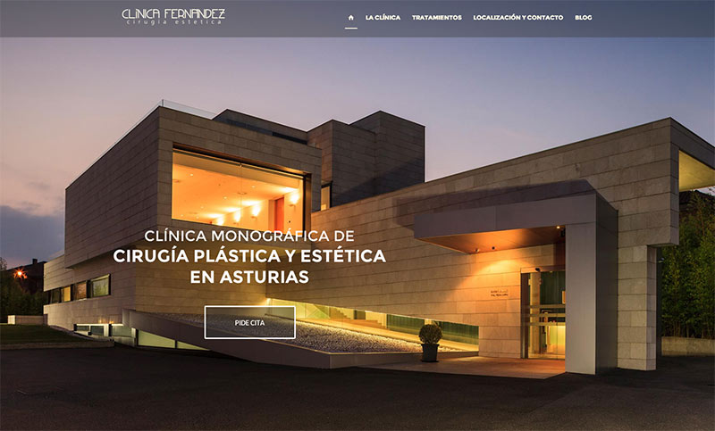Portada diseño web Clínica estética Fernández de Oviedo