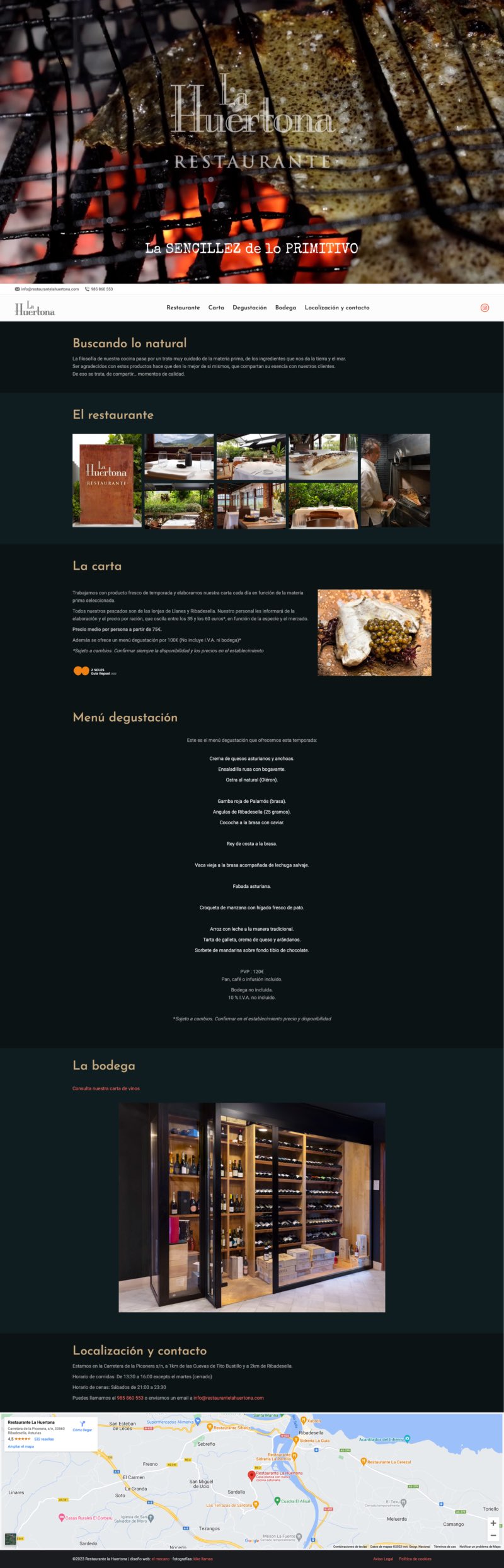diseño landing page para restaurante